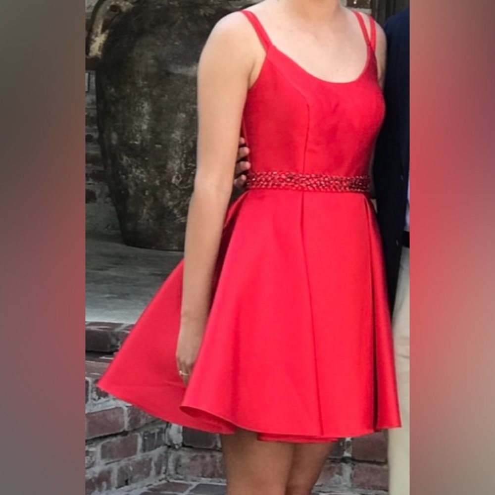 Madison James Red Homecoming Dress